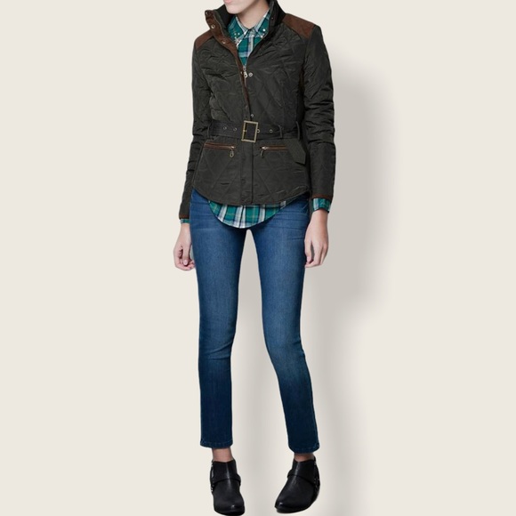 Zara Quilted Jacket with Belt - Picture 3 of 9